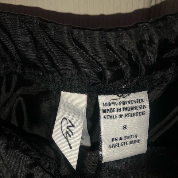 Black faux leather skirt; nice and soft with side zipper; hook and eye closure - Picture 5 of 7